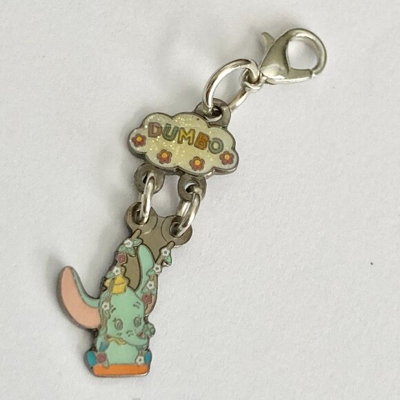 Vintage Disney Dumbo Elephant Charm Disneyana Disneyland Zipper Pull Purse Charm - Picture 2 of 10